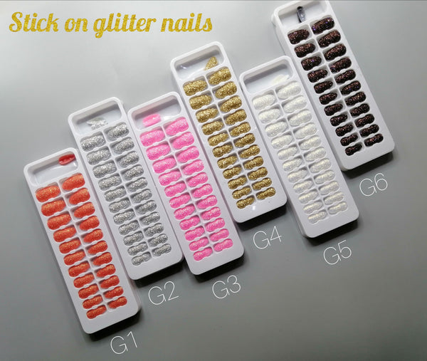 Miss Rose Stick On Glitter Nails