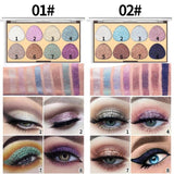 MISS ROSE 8 Colors Glitter Eyeshadow Palette